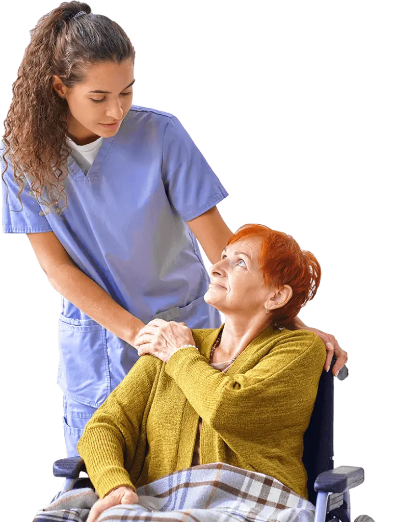 Nurse caring about senior